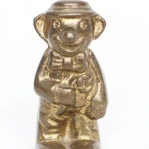 Canadianna Brass Clown Figurine, Vintage Solid Brass Clown Figure, Ornament